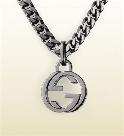 interlocking g necklace in silver gucci|Gucci interlocking g necklace gold.